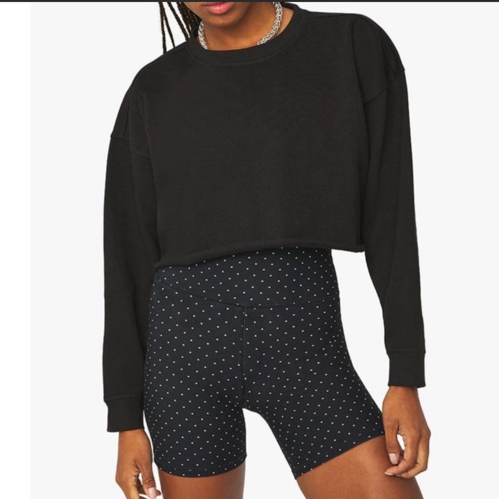 WeWoreWhat Black Cropped Sweatshirt size XS